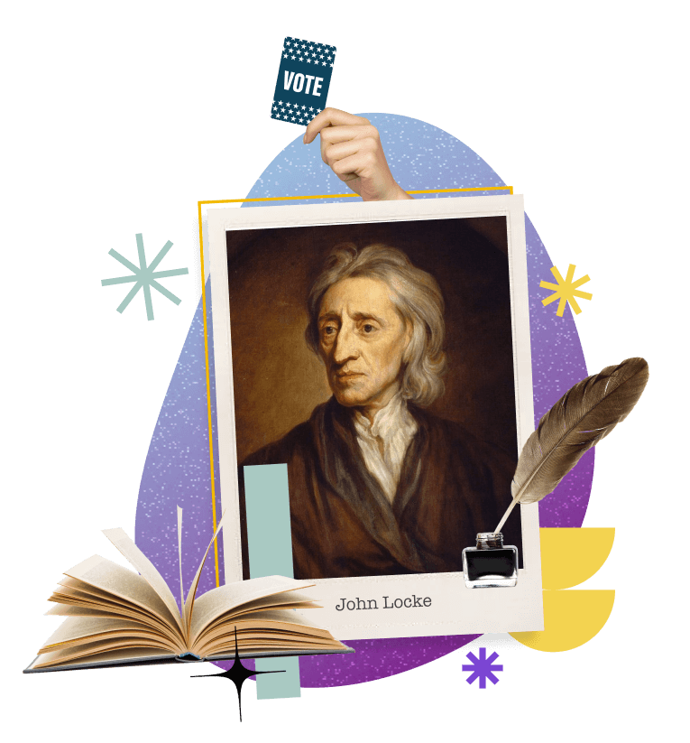 John Locke polaroid with U.S. Government symbols