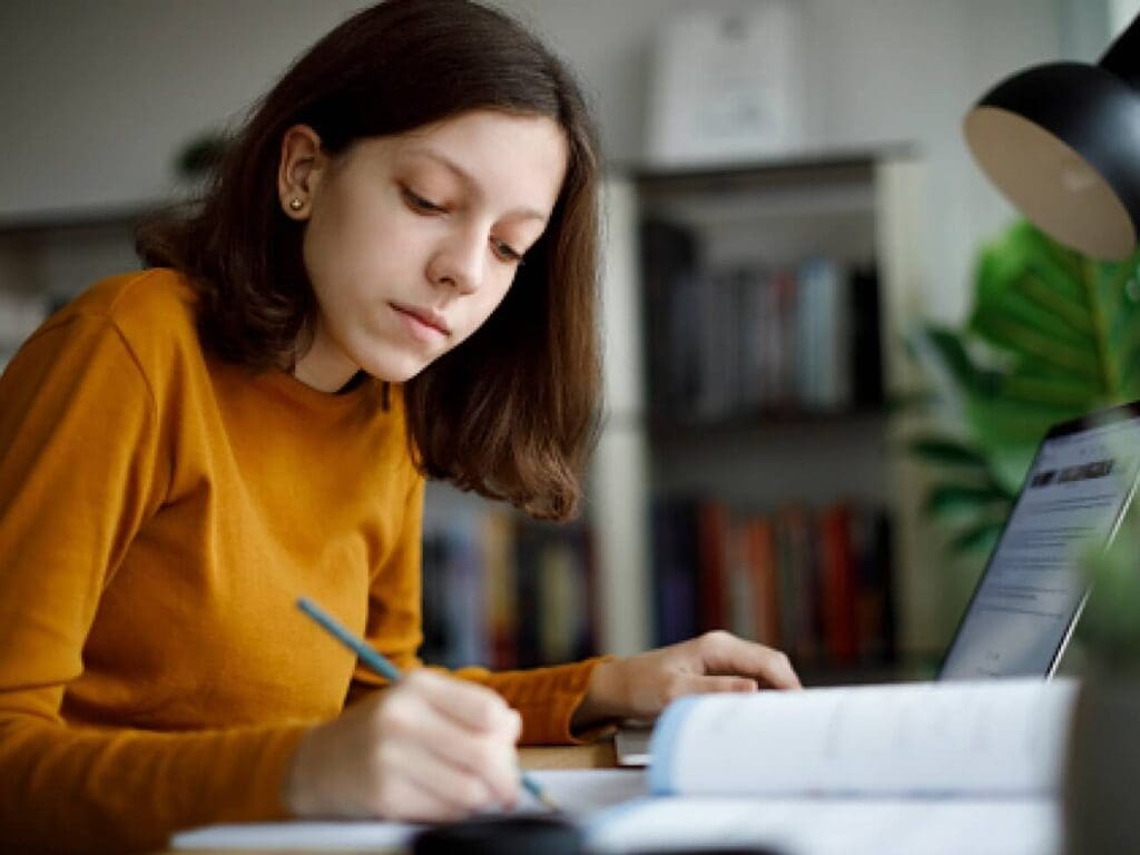 Student working from home