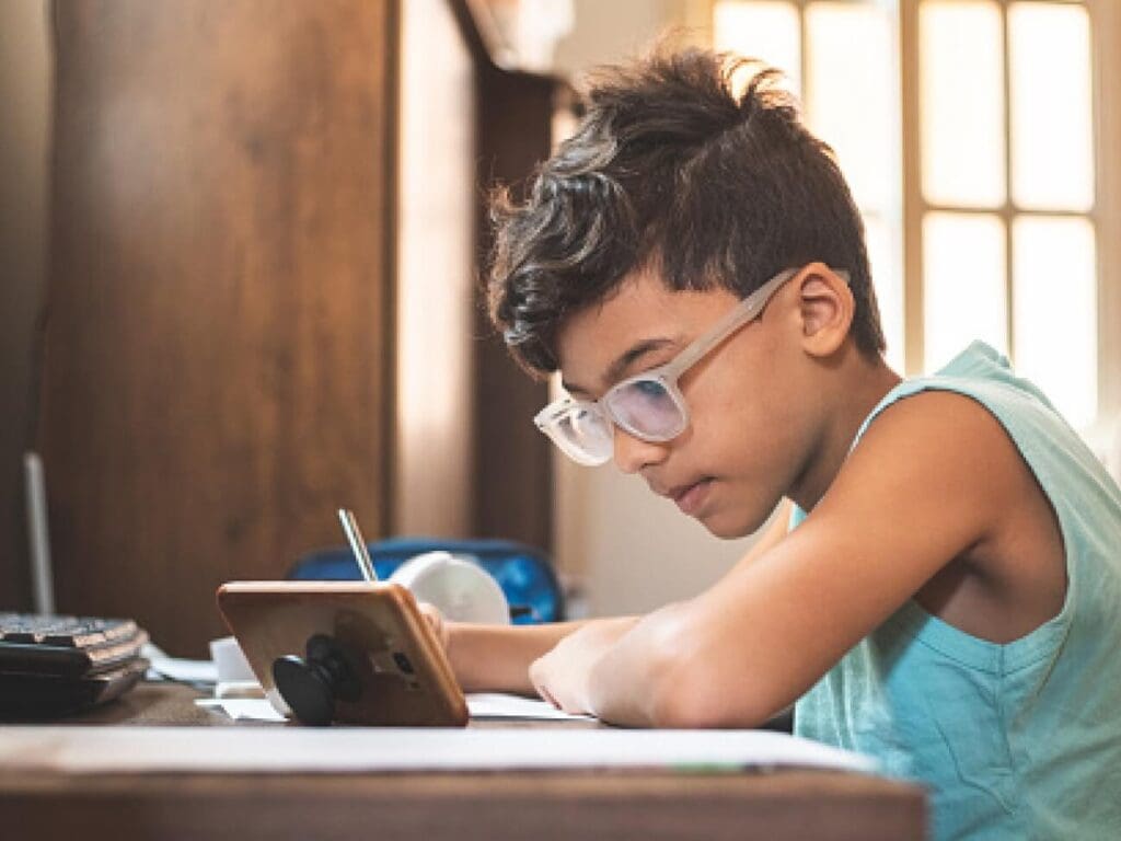 Student working from home