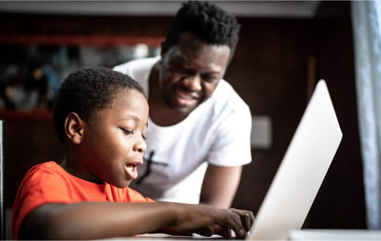 Student and parent learning online