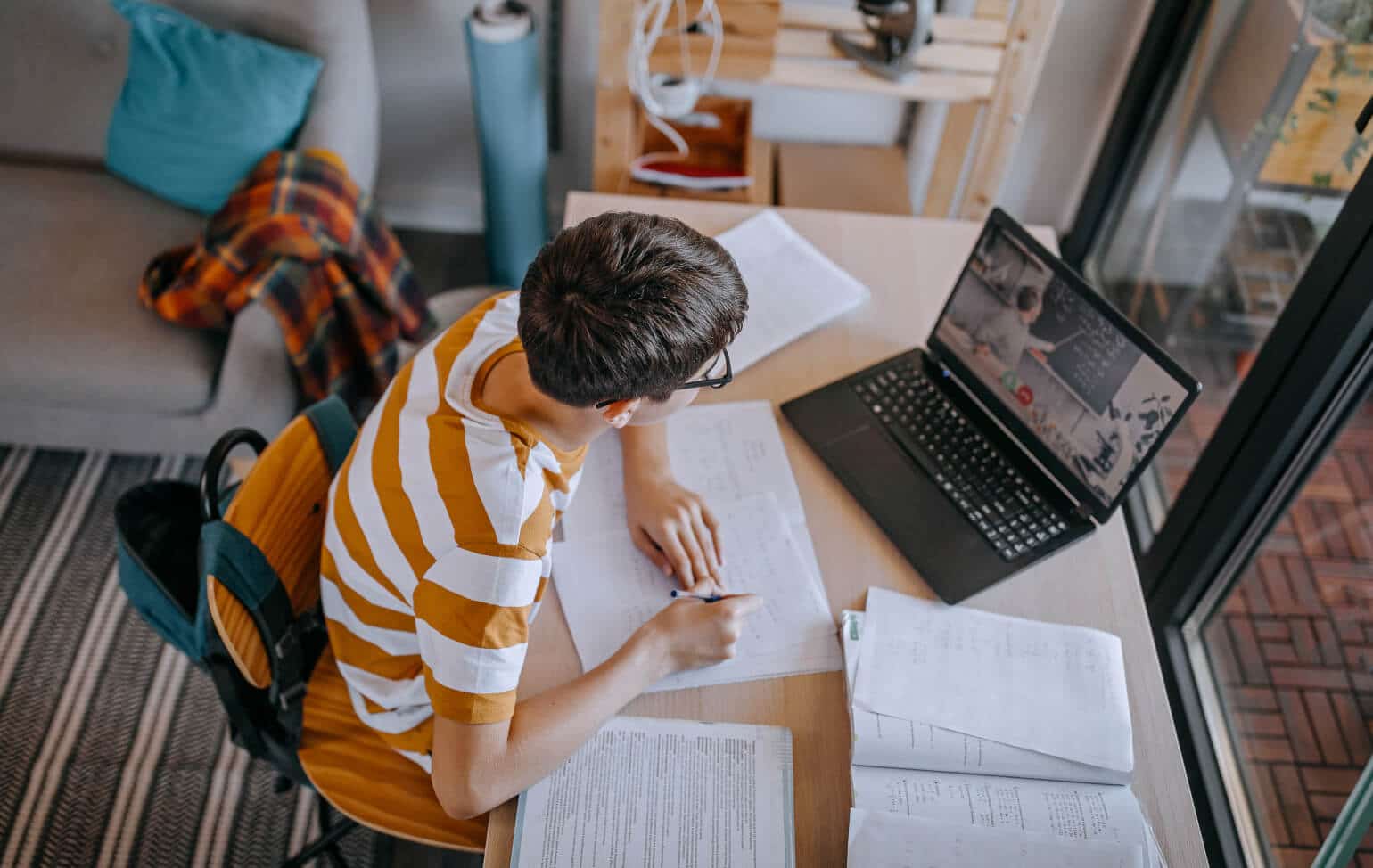 Student working from home