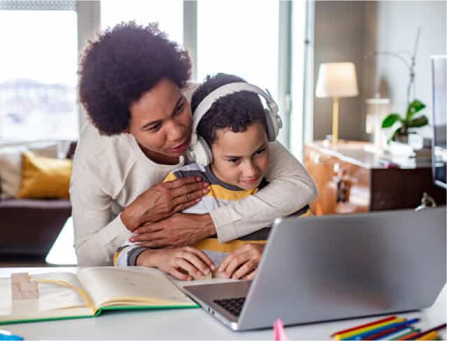 Student and parent learning online