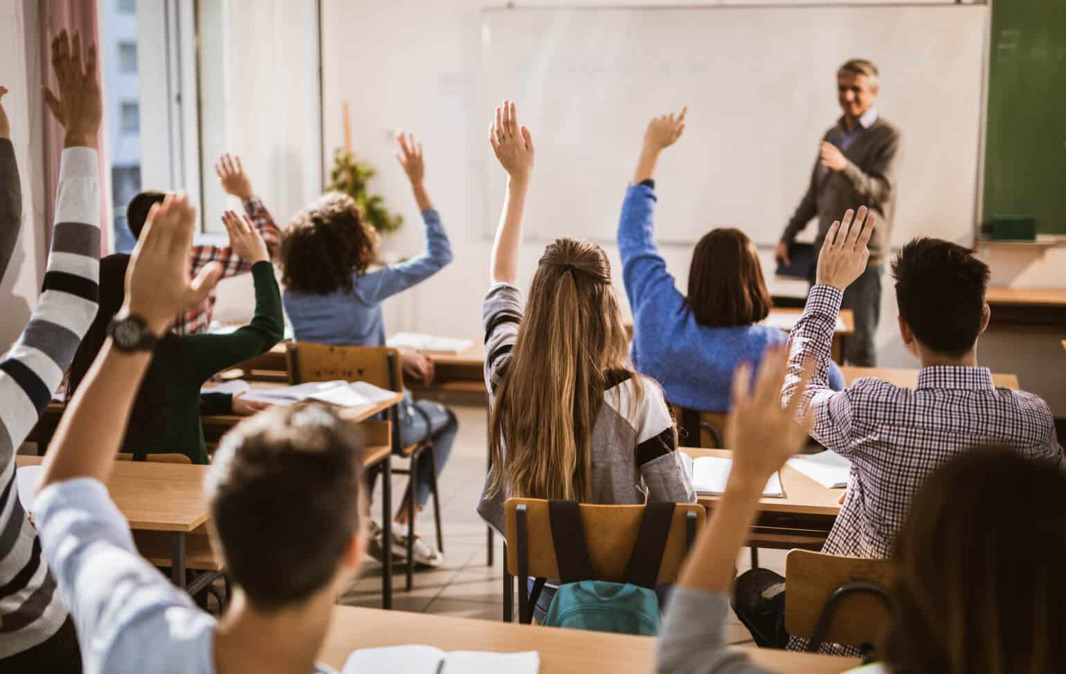 Students learning in class