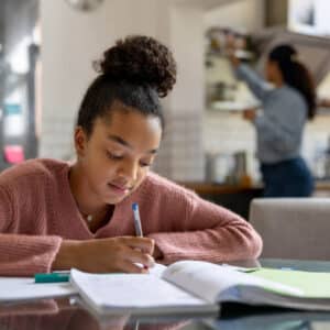 Student learning from home